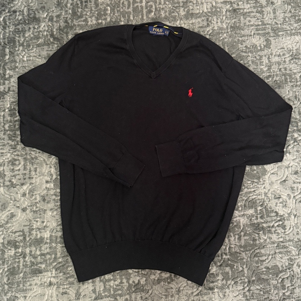 Polo by Ralph Lauren Men's V-Neck Black Sweater